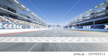 3d Moving racetrack with arrow neon light decoration 103409311