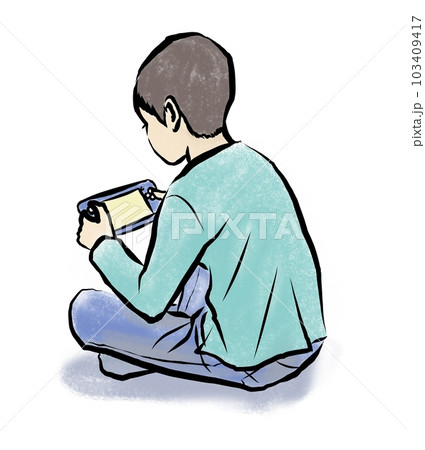ゲームをする男の子  103409417