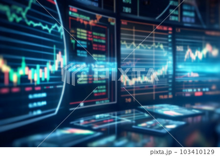 stock market graph, chart, index on display, finance, investment, online stock trading concept background, Generative AI 103410129
