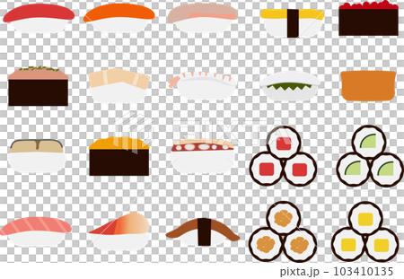 Simple sushi illustration set 103410135
