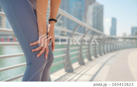City Running - asian woman runner , Dubai marina urban City Running - asian woman runner , Dubai marina urban 103411623