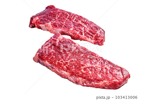 Marble beef Denver steak. Organic meat. Isolated on white background. Marble beef Denver steak. Organic meat. Isolated on white background. 103413006