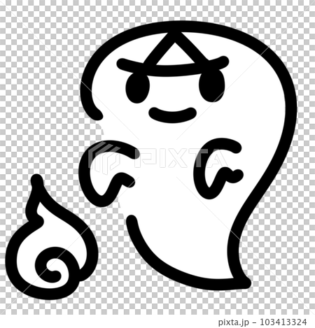 A cute pop ghost with a triangle on its head 103413324