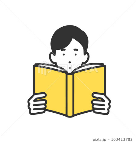 本を読む男の子のイメージイラスト素材 103413782