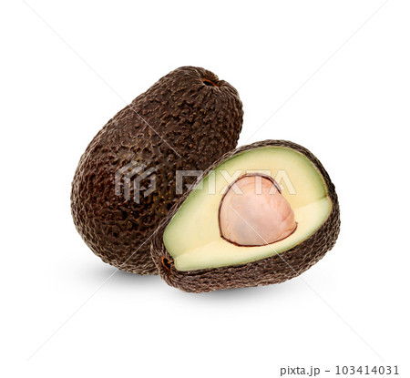 Ripe avocado isolated on white background 103414031