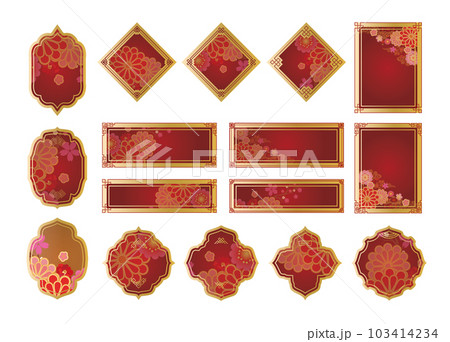 中華風背景フレーム枠背景 103414234