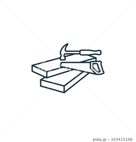 Carpentry icon. Monochrome simple sign from hobby collection. Carpentry icon for logo, templates, web design and infographics. 103415106