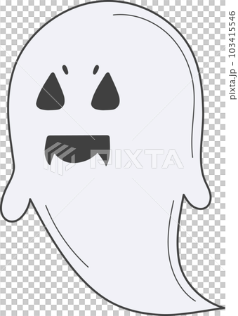 Cute ghost character isolated on transparent background. Cute ghost character isolated on transparent background. 103415546