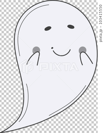Cute ghost character isolated on transparent background. 103415550