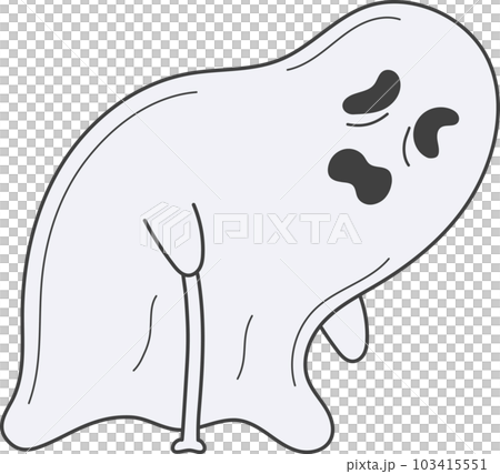 Cute ghost character isolated on transparent background. 103415551
