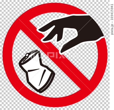 Empty can littering prohibited icon 103415941