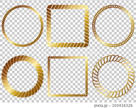 Luxurious rope frame set of 6 gold 103416326