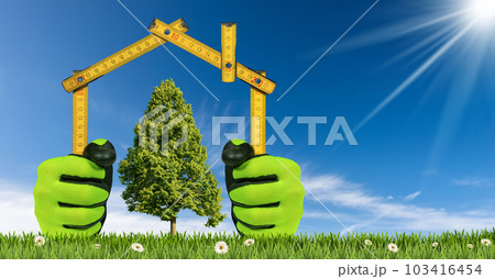 Design or Project Concept of an Ecological House Design or Project Concept of an Ecological House 103416454