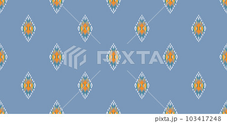 Ethnic abstract ikat art. Seamless pattern in tribal, folk embroidery, and Mexican style. Aztec geometric art ornament print. Design for carpet, wallpaper, clothing, wrapping, fabric, cover, textile. 103417248