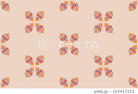 Ethnic abstract ikat art. Seamless pattern in tribal, folk embroidery, and Mexican style. Aztec geometric art ornament print. Design for carpet, wallpaper, clothing, wrapping, fabric, cover, textile. Ethnic abstract ikat art. Seamless pattern in tribal, folk embroidery, and Mexican style. Aztec geometric art ornament print. Design for carpet, wallpaper, clothing, wrapping, fabric, cover, textile. 103417252