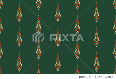 Ethnic abstract ikat art. Seamless pattern in tribal, folk embroidery, and Mexican style. Aztec geometric art ornament print. Design for carpet, wallpaper, clothing, wrapping, fabric, cover, textile. Ethnic abstract ikat art. Seamless pattern in tribal, folk embroidery, and Mexican style. Aztec geometric art ornament print. Design for carpet, wallpaper, clothing, wrapping, fabric, cover, textile. 103417267