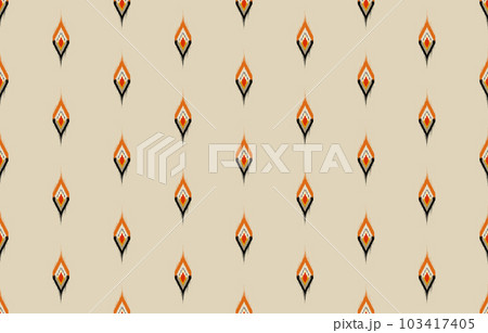 Ethnic abstract ikat art. Seamless pattern in tribal, folk embroidery, and Mexican style. Aztec geometric art ornament print. Design for carpet, wallpaper, clothing, wrapping, fabric, cover, textile. 103417405