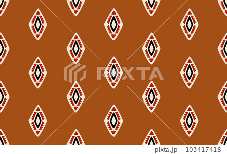 Ethnic abstract ikat art. Seamless pattern in tribal, folk embroidery, and Mexican style. Aztec geometric art ornament print. Design for carpet, wallpaper, clothing, wrapping, fabric, cover, textile. Ethnic abstract ikat art. Seamless pattern in tribal, folk embroidery, and Mexican style. Aztec geometric art ornament print. Design for carpet, wallpaper, clothing, wrapping, fabric, cover, textile. 103417418