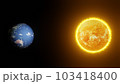 太陽のエネルギーを受け取る宇宙に浮かぶ青い星 103418400