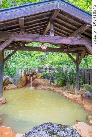 新緑の露天風呂【平湯温泉・平湯の湯】 新緑の露天風呂【平湯温泉・平湯の湯】 103418545