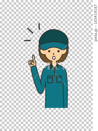 納得する女性の作業員のイラスト 納得する女性の作業員のイラスト 103419187