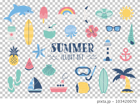 Hand-drawn illustrations/vectors inspired by the summer sea 103420070