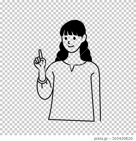 解釋的女人的矢量線圖 解釋的女人的矢量線圖 103420620