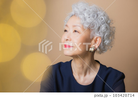 グレイヘアの女性 103420714