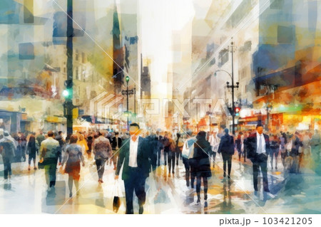 Abstract business background. Dynamic business environment surrounding with building. 103421205