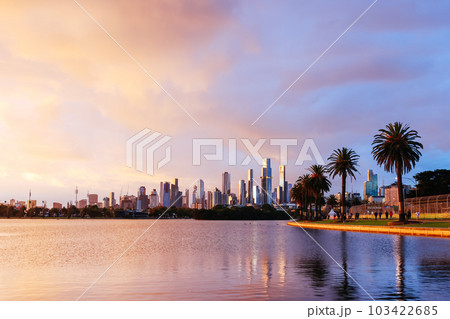 Albert Park at Sunset in Australia 103422685