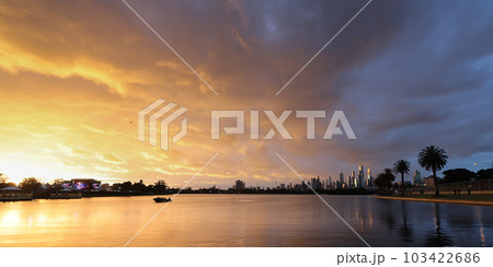 Albert Park at Sunset in Australia Albert Park at Sunset in Australia 103422686