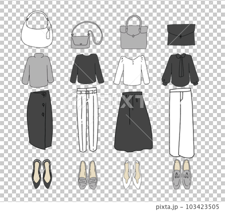 辦公室休閒時尚插畫集 103423505