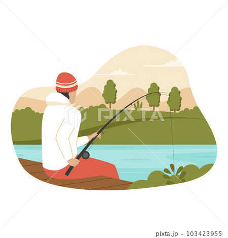 Fishing concept illustration. Illustration for websites, landing pages, mobile apps, posters and banners. Trendy flat vector illustration Fishing concept illustration. Illustration for websites, landing pages, mobile apps, posters and banners. Trendy flat vector illustration 103423955