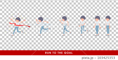 Running T-shirt mash hair women's set 103425353