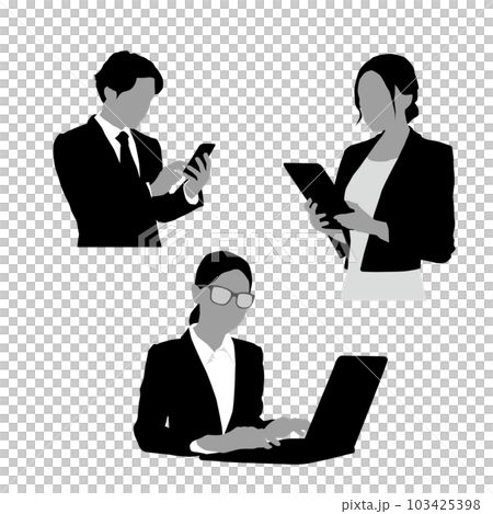 Business person operating a terminal Business person operating a terminal 103425398