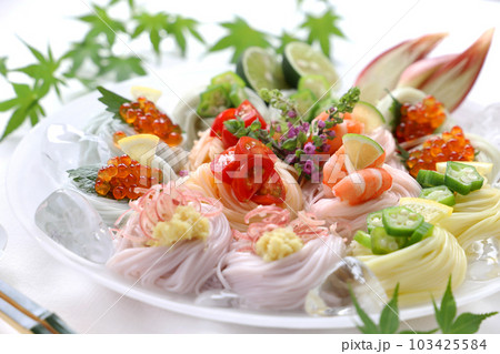 七色カラーそうめんアレンジ アレンジそうめん  七色カラーそうめんアレンジ アレンジそうめん  103425584