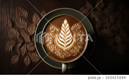 Coffee Foam Art stock photo. Image of brown, macchiato - 43844944