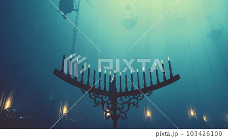 Hauntingly beautiful candle-lit gothic cathedral Hauntingly beautiful candle-lit gothic cathedral 103426109
