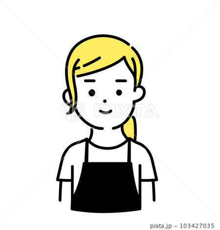 かわいい人物のイラストシリーズ _ 女性の店員_ 笑顔 103427035