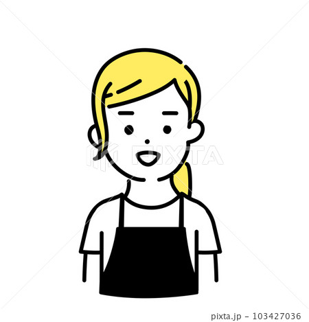 かわいい人物のイラストシリーズ _ 女性の店員_ 笑顔 103427036
