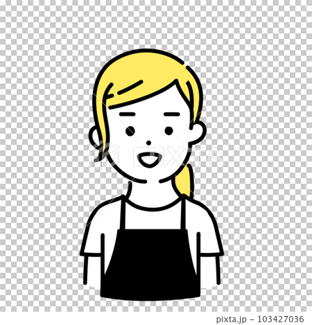 かわいい人物のイラストシリーズ _ 女性の店員_ 笑顔 103427036