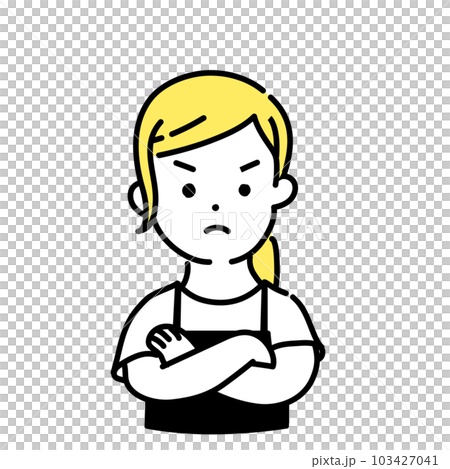 插圖系列可愛的人_女店員_生氣 插圖系列可愛的人_女店員_生氣 103427041