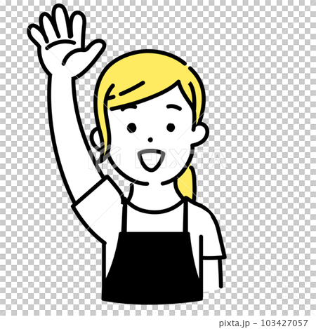 かわいい人物のイラストシリーズ _ 女性の店員_ 合意 かわいい人物のイラストシリーズ _ 女性の店員_ 合意 103427057