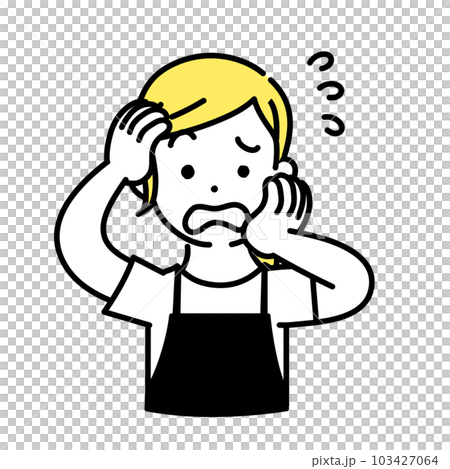 Illustration series of cute people _ female clerk _ impatient Illustration series of cute people _ female clerk _ impatient 103427064