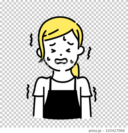 かわいい人物のイラストシリーズ _ 女性の店員_ 怖い 103427066