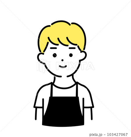 かわいい人物のイラストシリーズ _ 男性の店員_ 笑顔 103427067