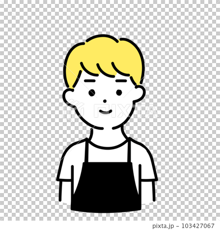 かわいい人物のイラストシリーズ _ 男性の店員_ 笑顔 103427067