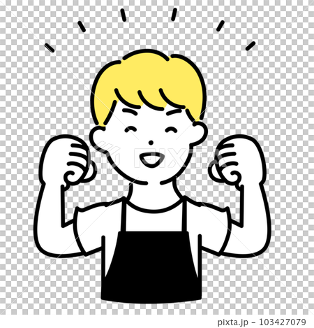 插圖系列可愛的人_男店員_膽量姿勢 103427079