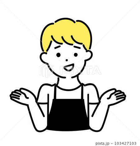 かわいい人物のイラストシリーズ _ 男性の店員_ 呆れる かわいい人物のイラストシリーズ _ 男性の店員_ 呆れる 103427103