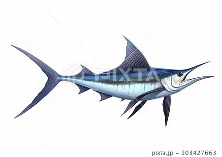 Marlin Swordfish marine animal isolated on white background, fish beak sharp as a sword, popular for fishing, aquatic sea diversity, with Generative AI. Marlin Swordfish marine animal isolated on white background, fish beak sharp as a sword, popular for fishing, aquatic sea diversity, with Generative AI. 103427663
